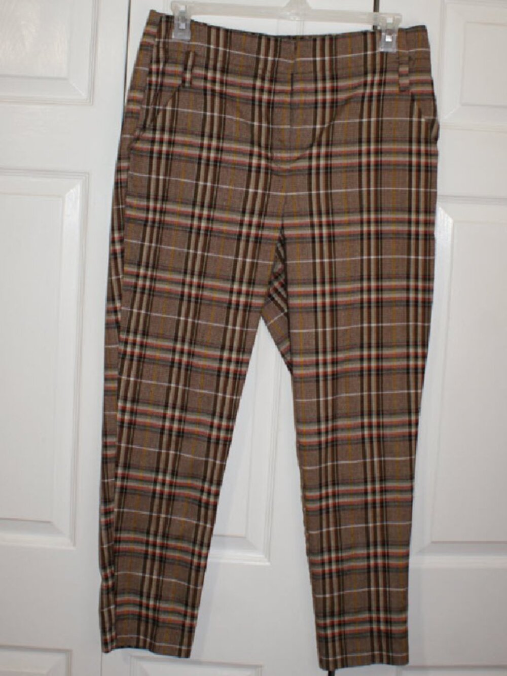New York and Company Brown Plaid Ankle Pants - Size 12 EUC